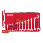 JUEGO DE LLAVES EXTREMO ABIERTO AL FINAL ANGULO DE CABEZA 15 Y 60 PZS 14 PROTO J3100B